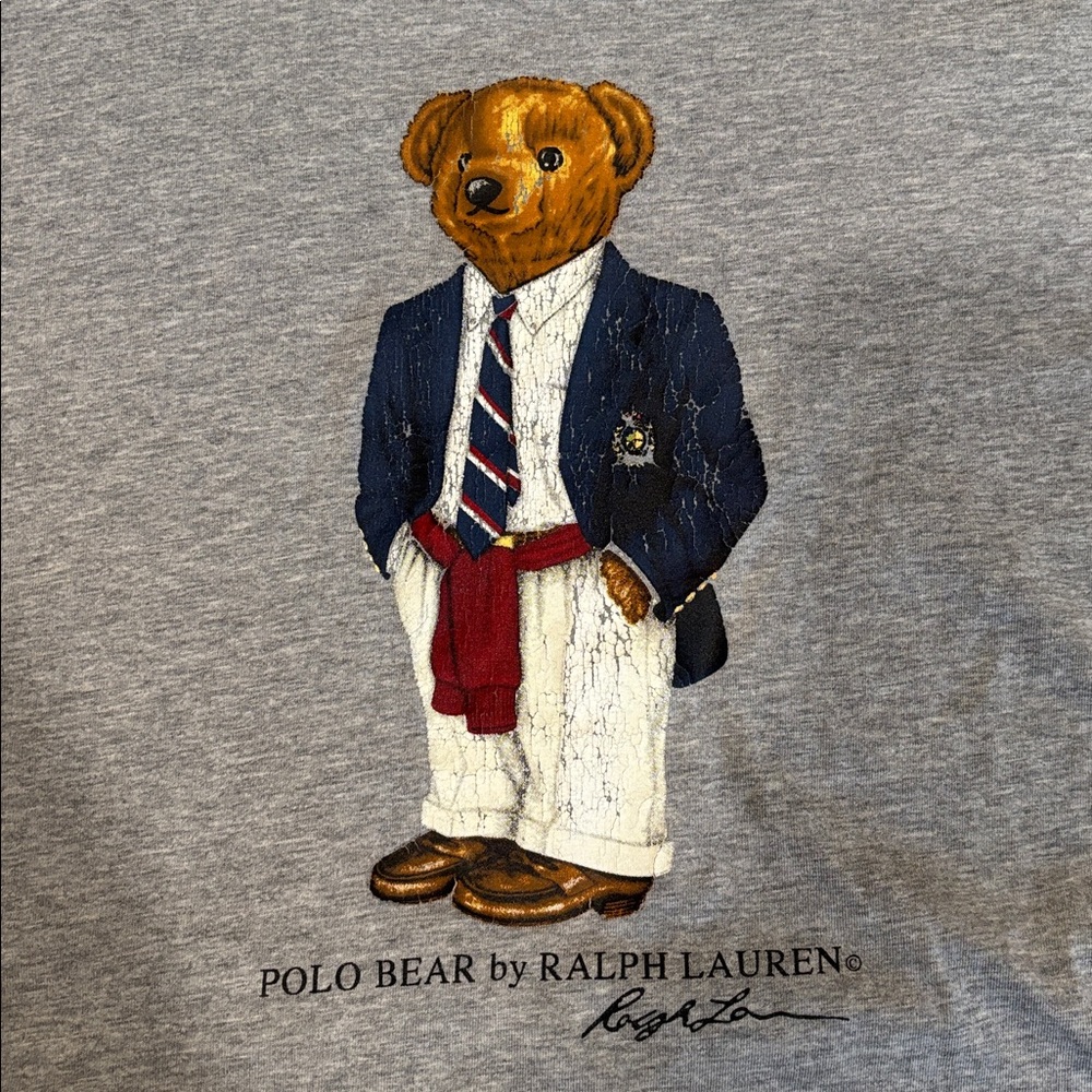 Polo by Ralph Lauren Gray T-Shirt with Bear Design